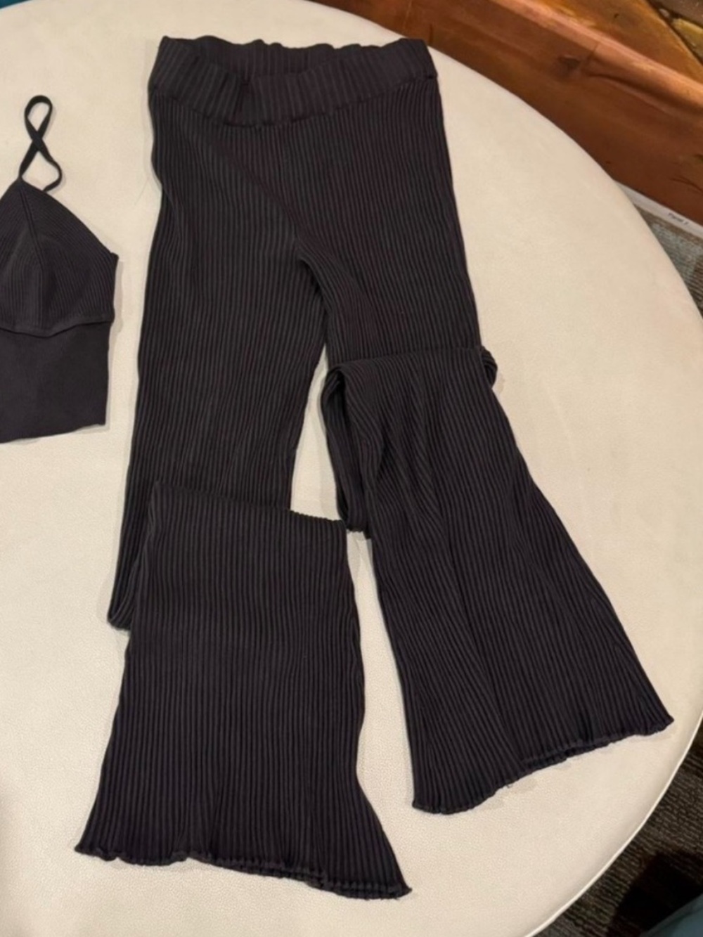 Garage Ribbed Flare Pants